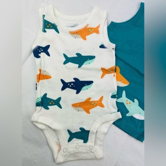 CARTER’S Baby boy Multi Baby 3-Piece Animal Little Short Set 6 Months (#5502) - Picture 8 of 10